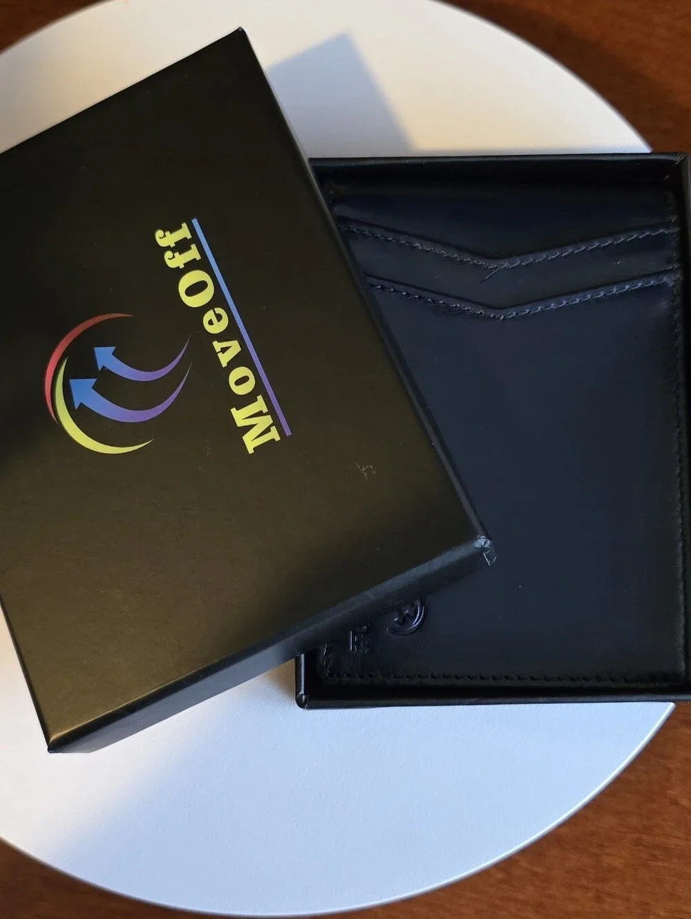 Dark Blue Genuine Leather Wallet | 11 Card Slots | Money Clip | Gift Box